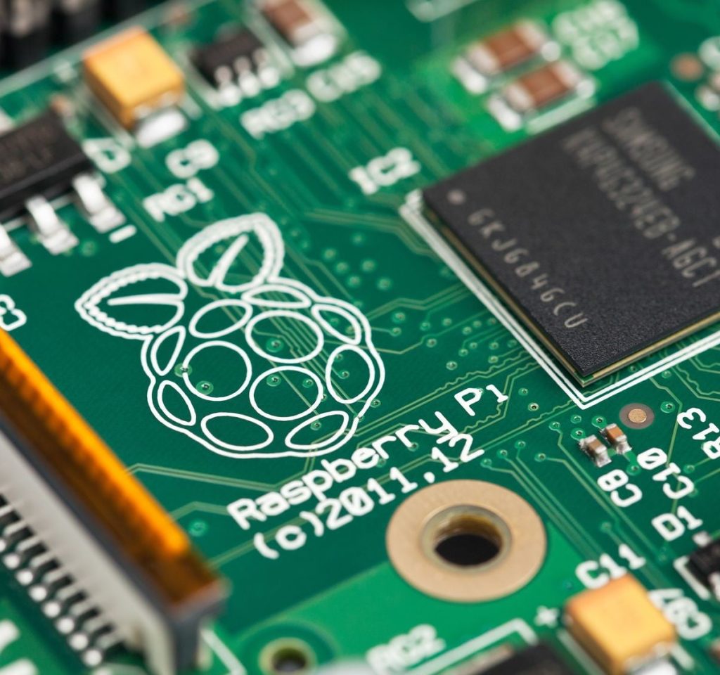 A Raspberry Pi single-board computer